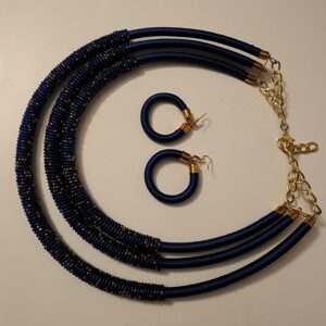 Samthel Collection Necklace (Navy blue and gold)